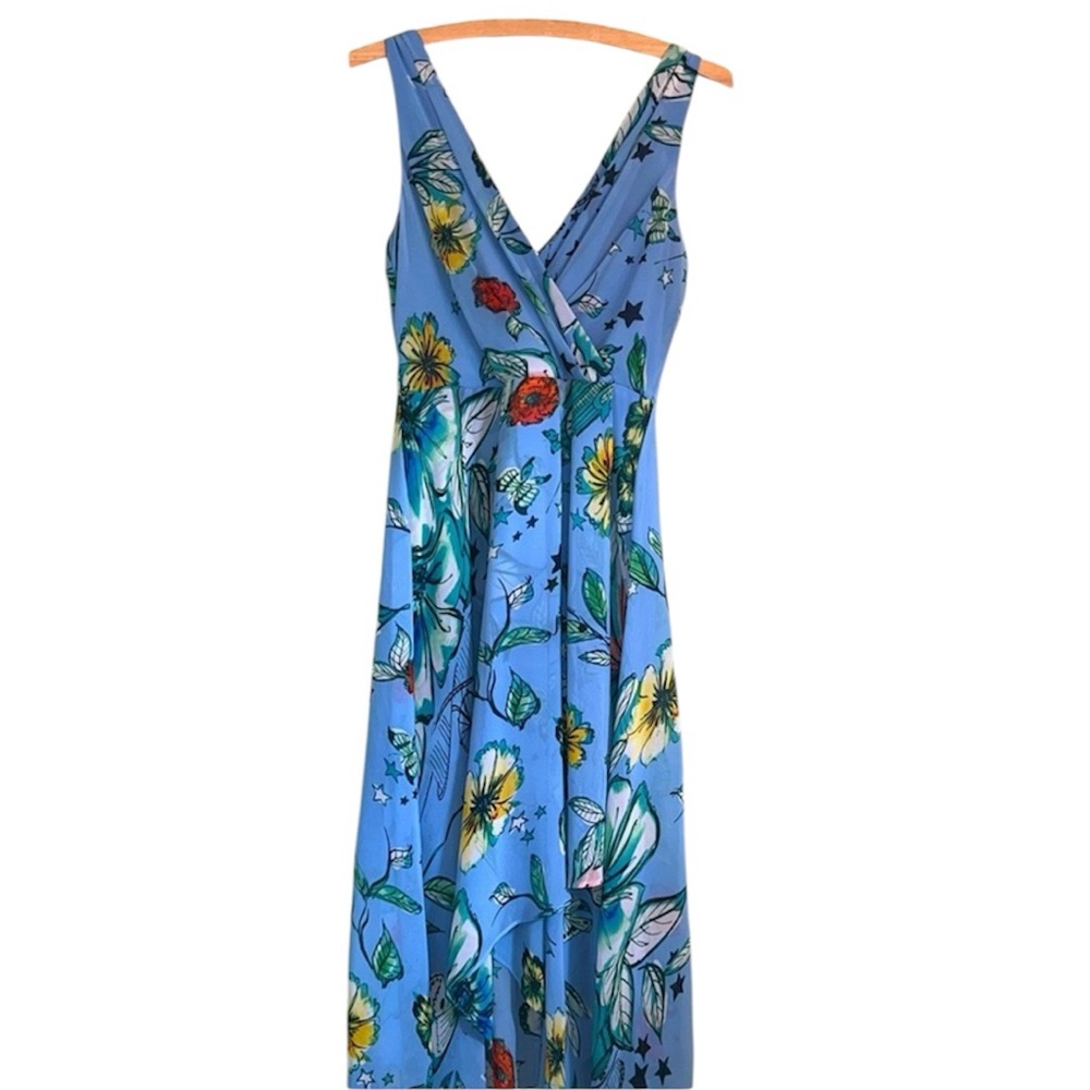DKNY Blue Floral cottage core Maxi Dress